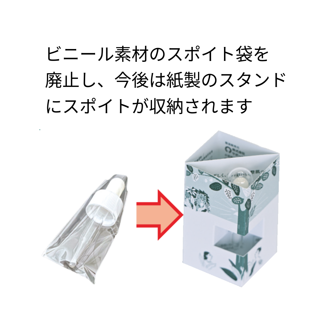 紙製のスタンドにスポイトが収納